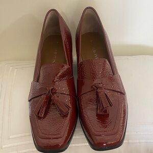Donald J. Pliner Glossy Tassel Loafers in Deep Wine